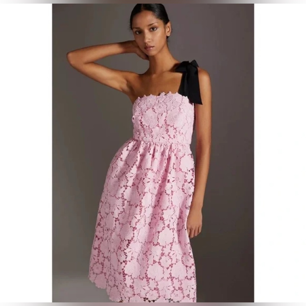 Anthropologie Maeve One-Shoulder Lace  Dress size M